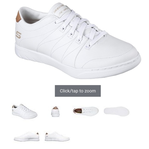 sketchers white tennis shoes
